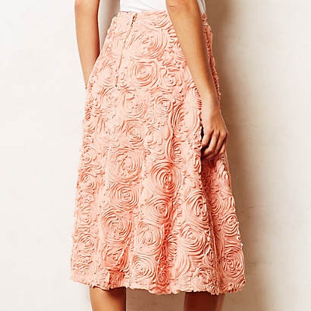 Anthropologie Petaluma Skirt HD Pink Rose Skirt L